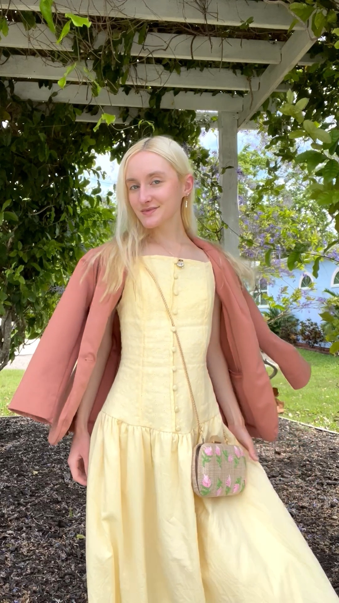 Spilling 👏🏻 The 👏🏻 Tea 👏🏻🫖🤭 on the Spring look everyone’s been talking about 💕

The butter yellow dress (also available in navy and white) is an adorable and affordable find from @Target 🧈 The blazer is an oldie-but-goodie from @laurenconradco still available in a variety of sizes on Poshmark 💖 And last but certainly not least, the precious purse is from Urban Expressions 🌷 

#spring #springhassprung #springfashion #springdress #maxidress #Easterdress #corsetdress #yellow #yellowdress #blazer #pinkblazer #purse #clutch #floral #floralpurse #springpurse #girly #sweet 

#LTKSeasonal