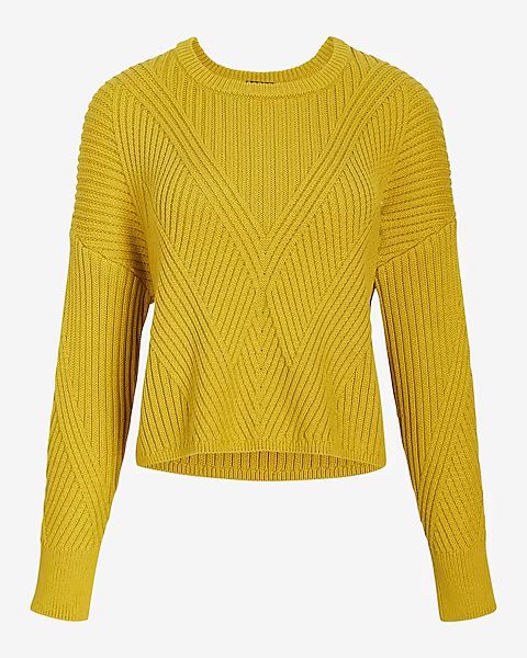 Ribbed Design Crew Neck Sweater | Express