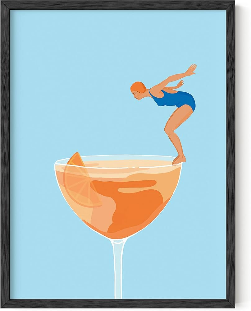 HAUS AND HUES Preppy Pictures Bar Art - Colorful Cocktail Prints, Bar Cart Accessories, Minimalis... | Amazon (US)
