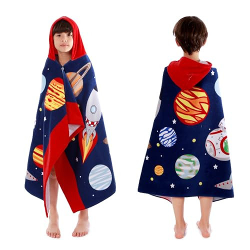 MOKANI Kids Cotton Hooded Towels | Super Soft & Thick & Super Absorbent | 50" x 30" Beach Bath Swimming Towels for Girls Boys Ages 3-12 | Amazon (US)
