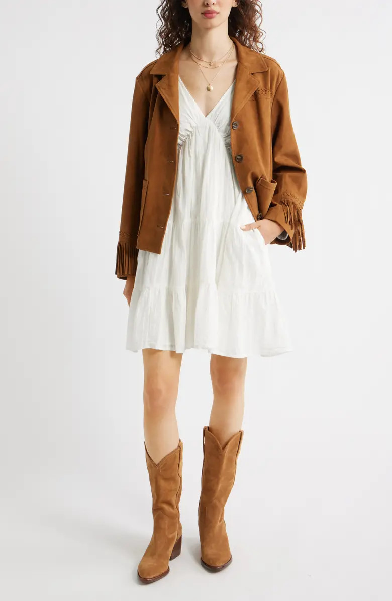 Treasure & Bond Floral Print Jacquard Long Sleeve Minidress | Nordstrom | Nordstrom