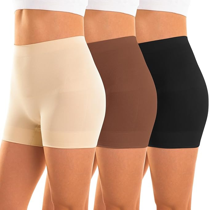 INNERSY Women's Shapewear Shorts Tummy Control Boyshorts Slip Shorts Shaping Underwear 3-Pack | Amazon (US)