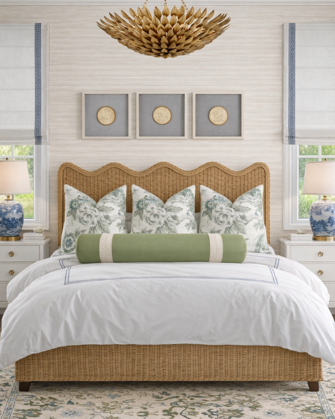 Woven warmth, classic blues, and soft botanicals create a bedroom that feels fresh, timeless, and quietly luxurious. The perfect mix of cozy, classic, and coastal chic.

Swipe to see the vision board behind the design and how ChatGPT turned it into reality.

Grandmillennial bedroom ideas | timeless bedroom decor | grandmillennial bedroom inspo | traditional bedroom style | coastal bedroom

#LTKSaleAlert #LTKHome