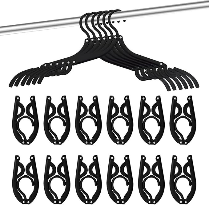 12 PCS Travel Hangers - Cruise Ship Essentials Portable Folding Clothes Hangers Travel Essentials... | Amazon (US)
