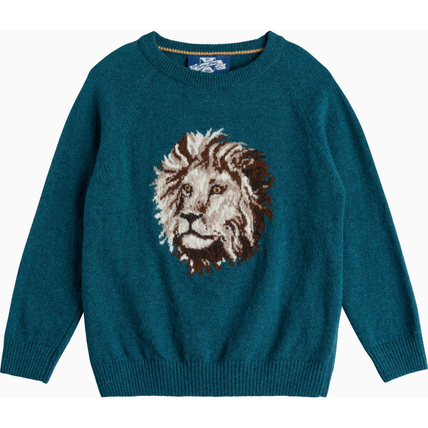 Augustus Lion Sweater, Cobalt Blue | Maisonette