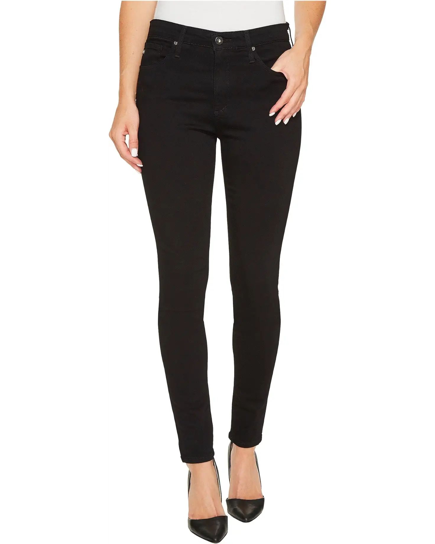 AG Jeans Farrah Skinny in Super Black | Zappos