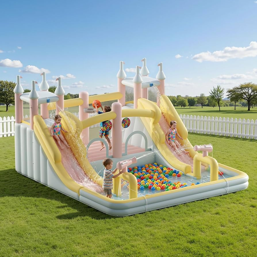 Albott Inflatable Bounce House, Indoor Outdoor Jumper, 177x163x94 Inch | Amazon (US)