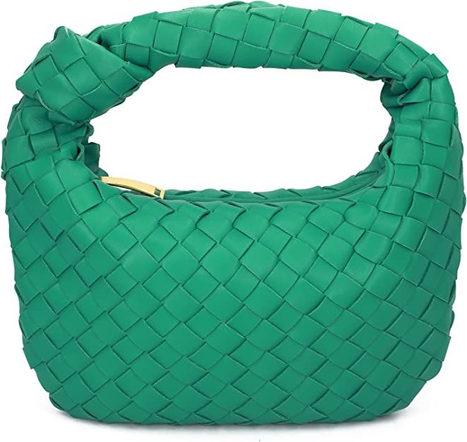 Woven Handbag for Women, Woven Knotted Handbag Clutch Purse Soft Leather Shoulder Bag Mini Ladies... | Amazon (US)