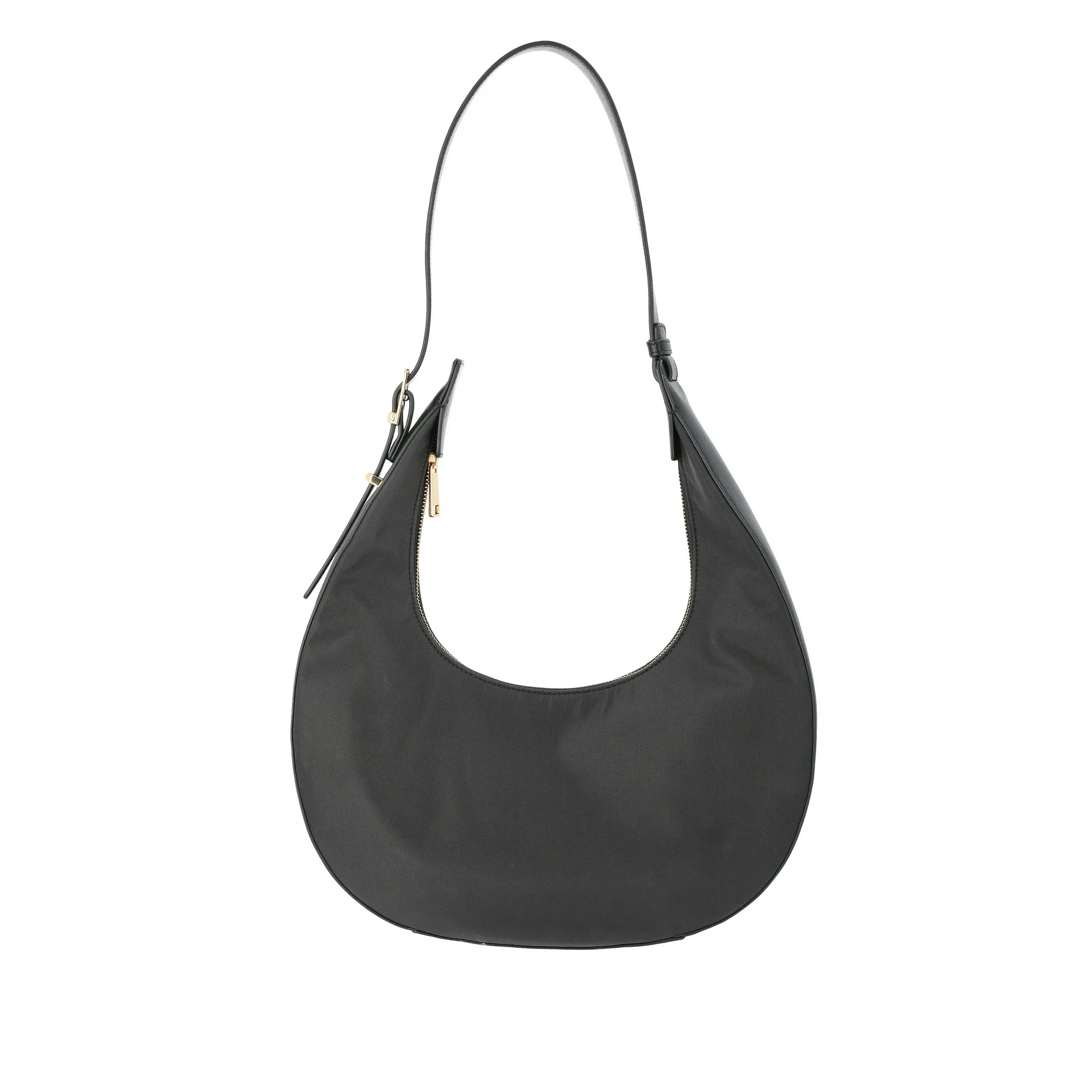 Time and Tru Women’s Harbour Nylon Hobo Handbag, Black | Walmart (US)