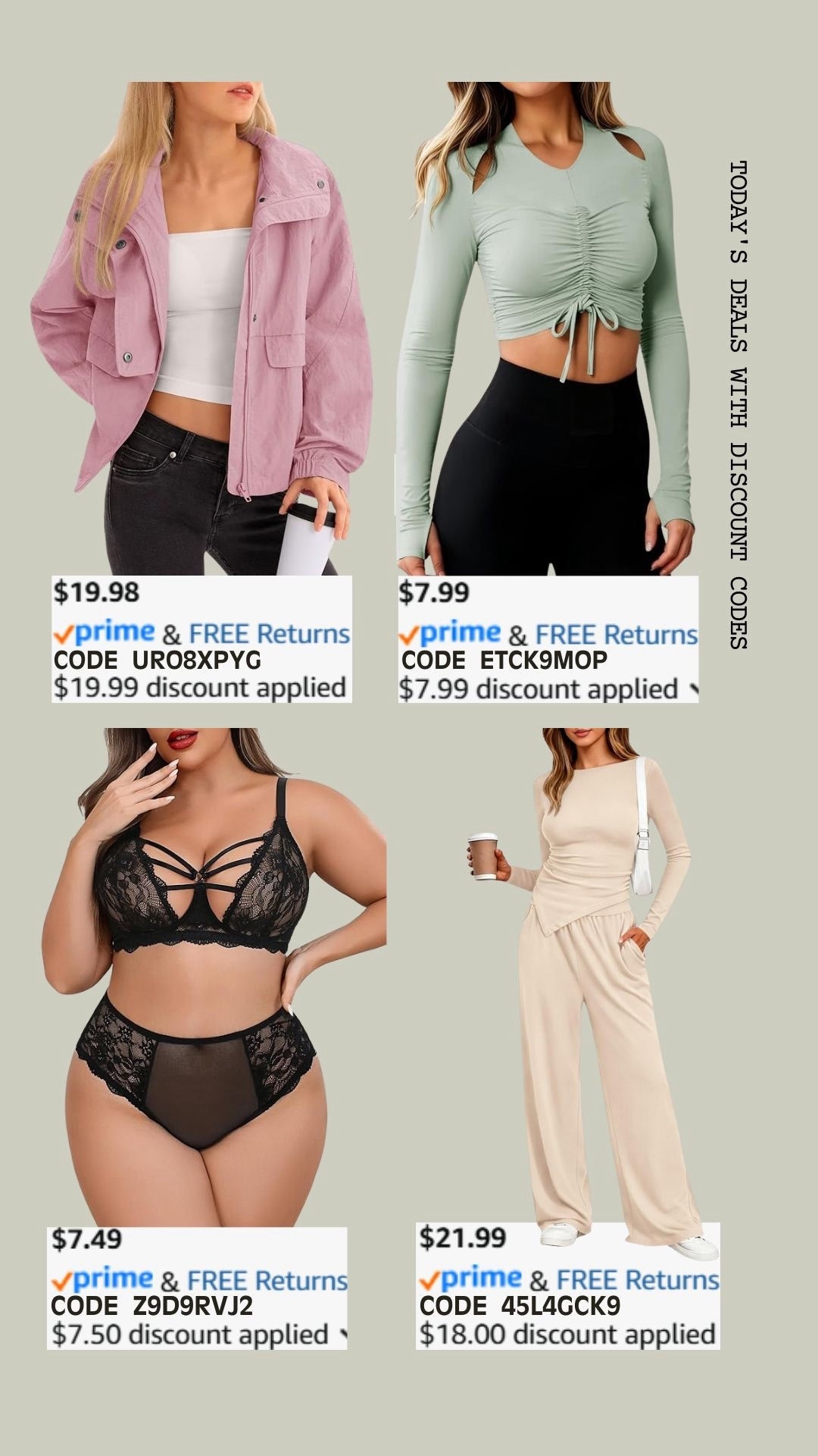 PROMO CODE DEALS ON AMAZON!

Promo codes are entered are on the check out screen where you select payment method. 

Codes & coupons only work for a limited time! If you get an error, it may have maxed the color/size you selected.. so try another one. Sometimes it helps to check out one item at a time! 

SCREENSHOT TO EASILY COPY/PASTE PROMO CODE AT CHECKOUT! 

#affordablestyle #amazonstyle #amazondeals #everydayoutfits #ltksalealert #dailydeals 

#LTKSaleAlert