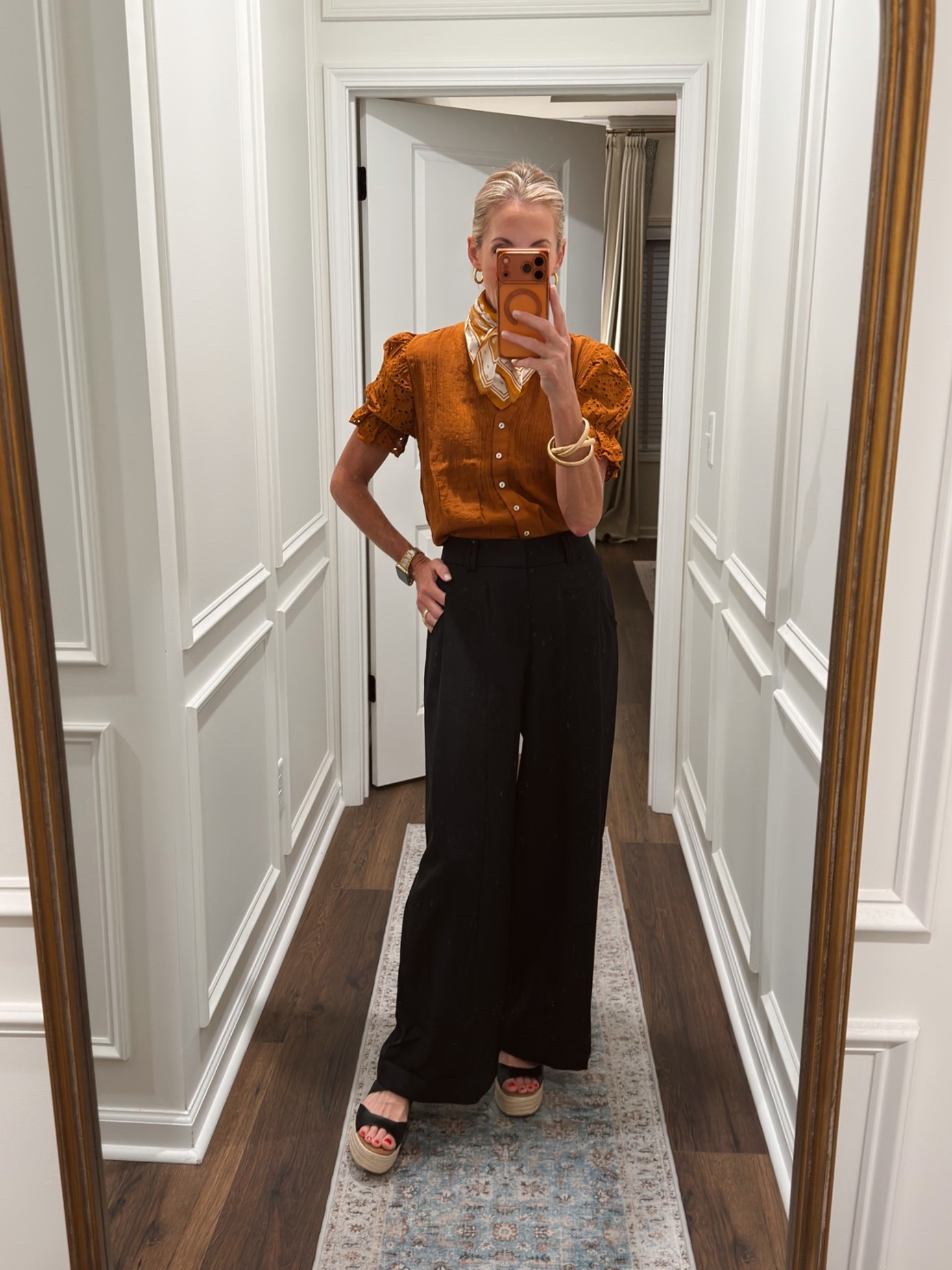 Today’s OOTD! Amazon pants Walmart top both under $30.
