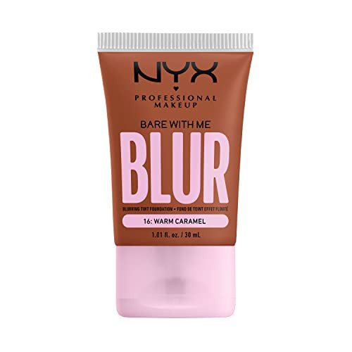 NYX PROFESSIONAL MAKEUP Bare With Me Blur Skin Tint Foundation Make Up with Matcha, Glycerin & Niacinamide - Warm Caramel | Amazon (US)