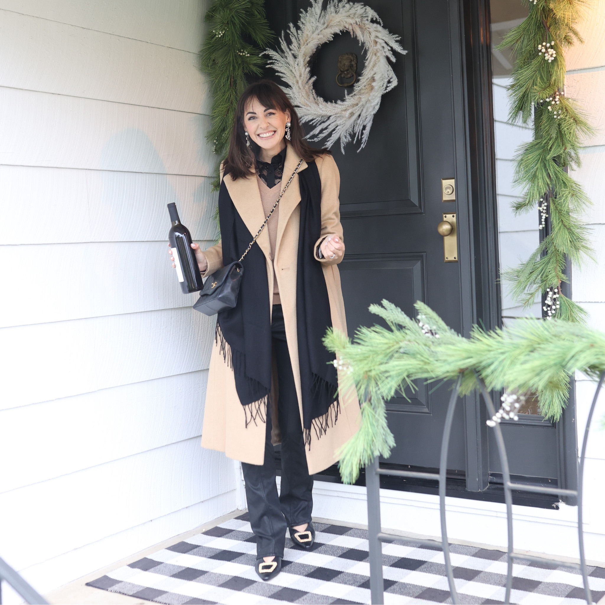 Sam Edelman coat under $160 and classic Nordstrom brand cashmere scarf from the Nordstrom 6 Drop

