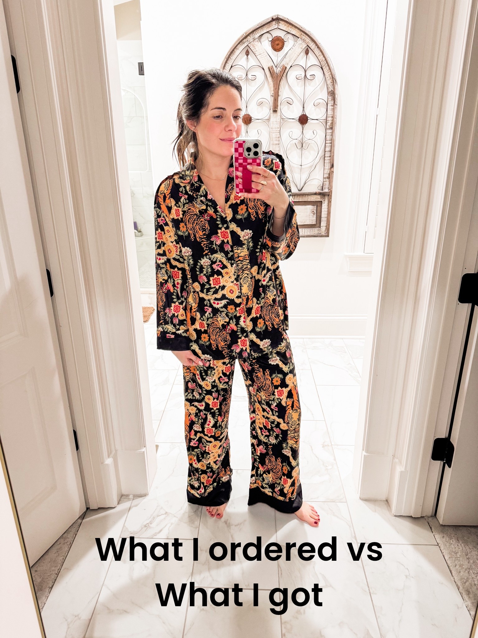 Ordered this PJ set off Amazon and it’s just like the pics! Need the red! Size Small (TTS) 5’4
If you’re taller, it might not hit the ground!!

#LTKselfcare #LTKmorningroutine #LTKFindsUnder50