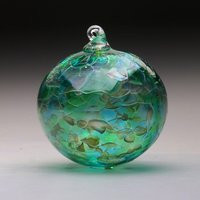 Blown Glass Ornament, Sun Catcher, Hand Made Christmas Ornament in Tones Of Green, Alpine | Etsy (US)