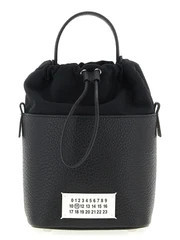 Maison Margiela Grained Leather Drawstring Bucket Bag — Black | Italist Inc.