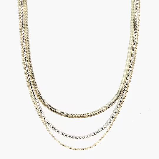 Mixed-metal layering necklace set | J.Crew Factory