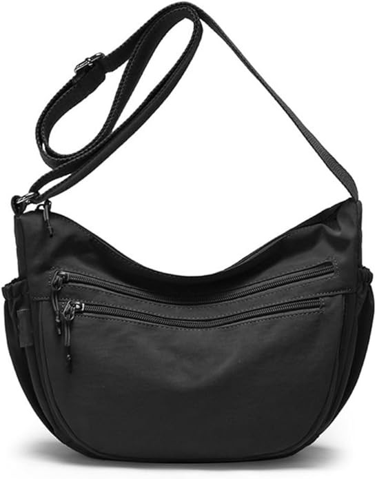 Trendy Small Crescent Bag Nylon Crossbody Bags for Women Lightweight Hobo Luna Bag Multi-Pocket S... | Amazon (US)