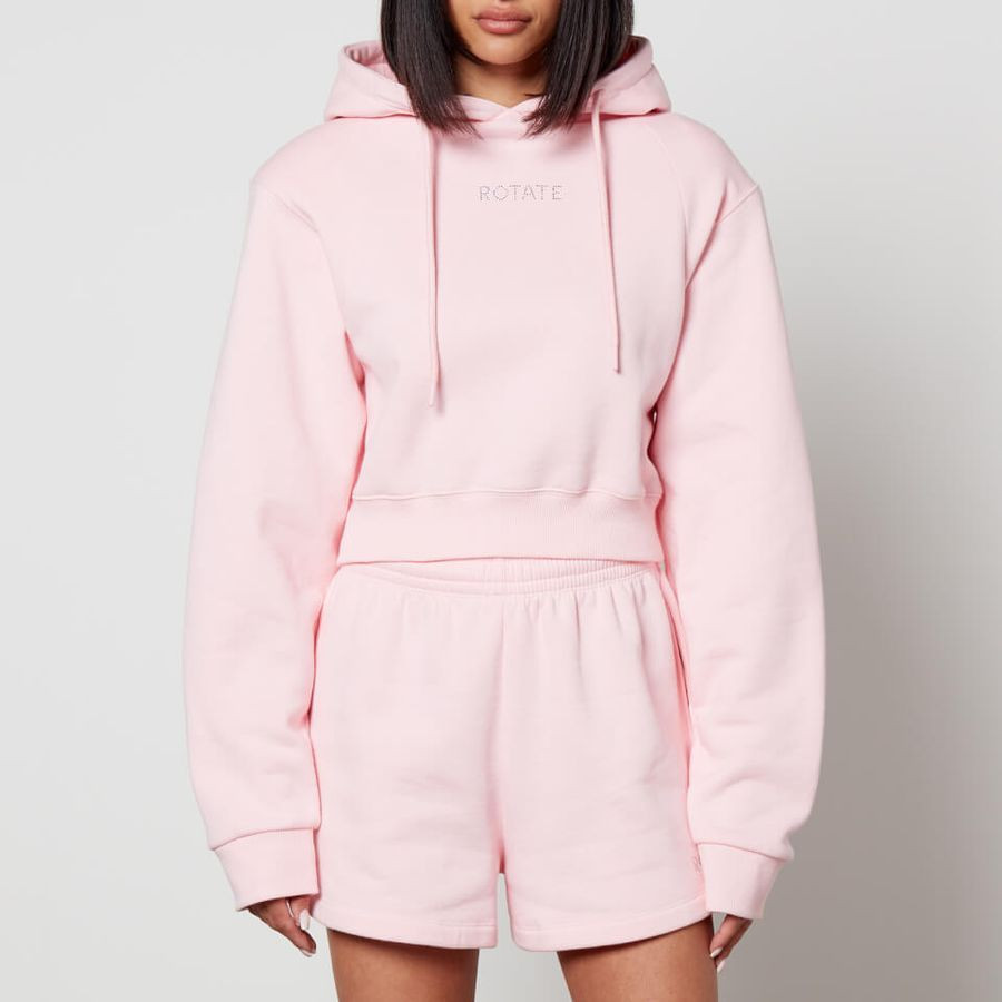 ROTATE Cropped Cotton-Jersey Hoodie | Coggles (Global)