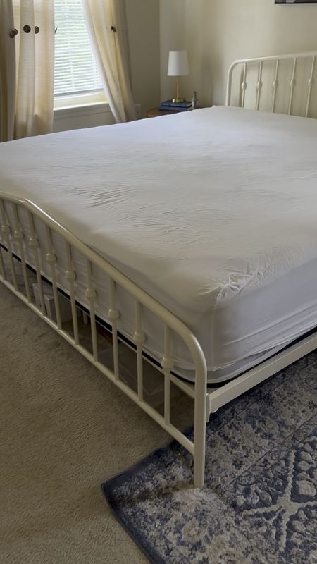 My king size white metal frame bed is on sale for less than $100! 

#LTKhome #LTKunder100 #LTKxPrimeDay