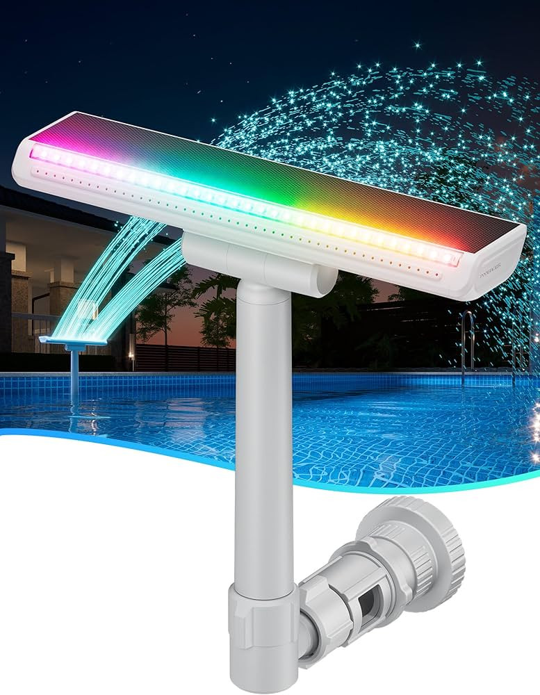 Solar-Powered Pool Fountain with 10-Color LED Lights | Amazon (US)