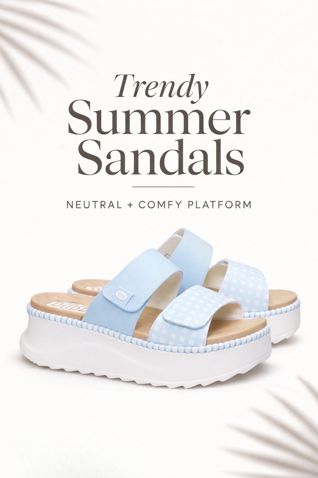 Trendy Summer Sandlas: HeyDude Delray Sandal Gingham - Light Blue

I usually wear a size 8.5, but got a size 9 in these sandals and they are perfect! They have adjustable straps, so even if you have wide feet they would still fit!

~beige platform sandals, neutral sandals, summer sandals women, comfy sandals, casual summer shoes, everyday sandals, slip on sandals, double strap sandals, velcro sandals, cushioned sandals, lightweight sandals, trendy summer shoes, neutral outfit shoes, cream sandals, tan sandals, platform slides, vacation outfits, beach sandals, spring summer style, minimal style shoes, everyday wear sandals, comfortable fashion, neutral aesthetic, soft girl style, cute summer shoes

#LTKSeasonal
