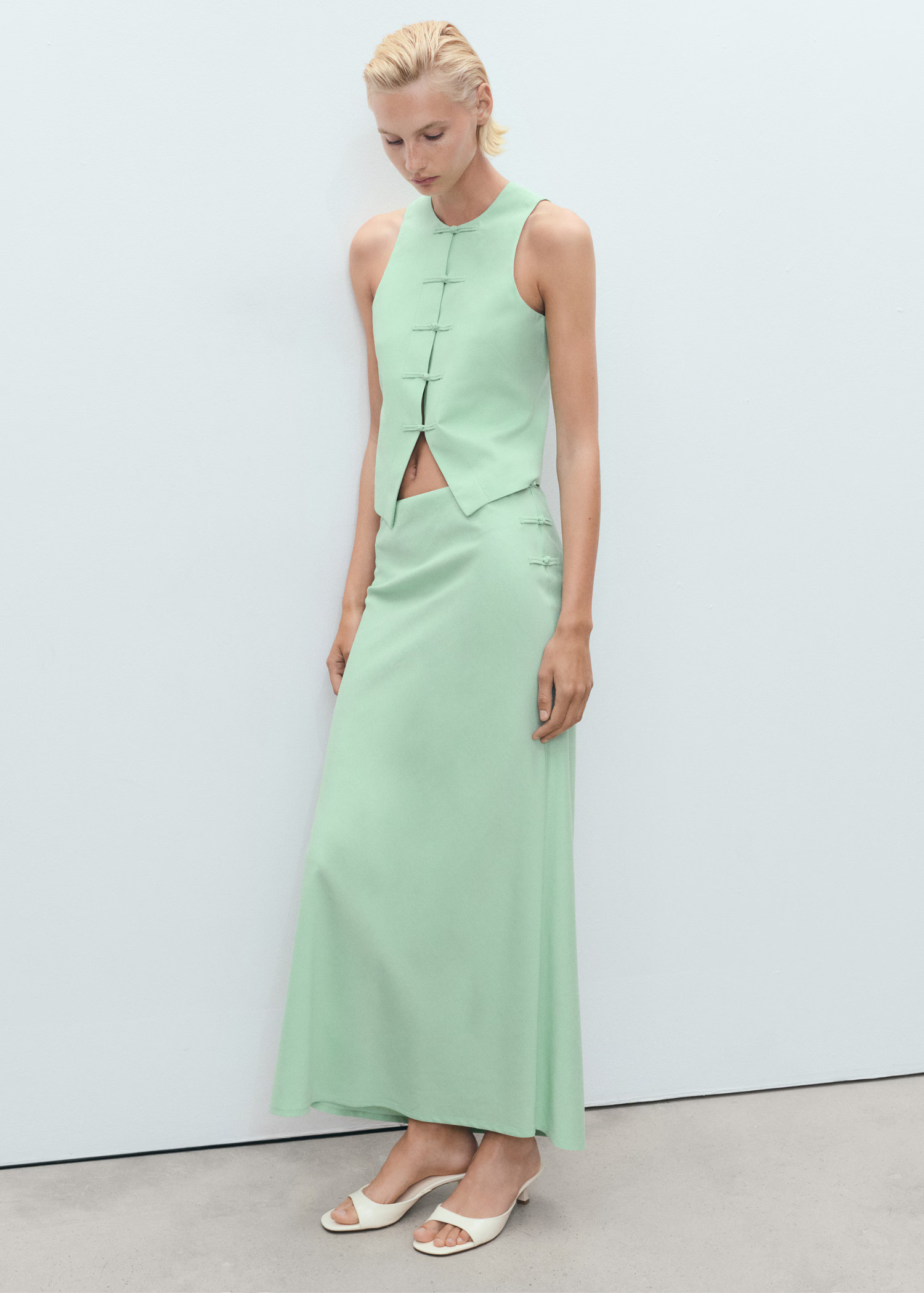 Gilet completo misto lino - Donna | MANGO Italia | Mango EU