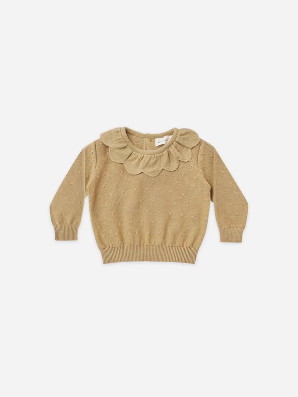 petal knit sweater | honey | Quincy Mae