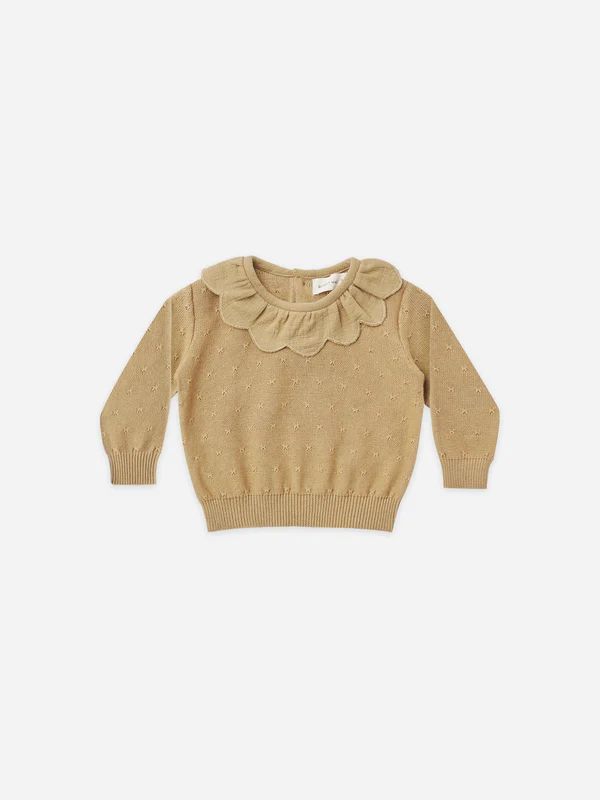 petal knit sweater | honey II | Quincy Mae