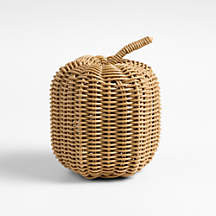 Conway Indoor/Outdoor Small Rattan Pumpkin | Crate & Barrel