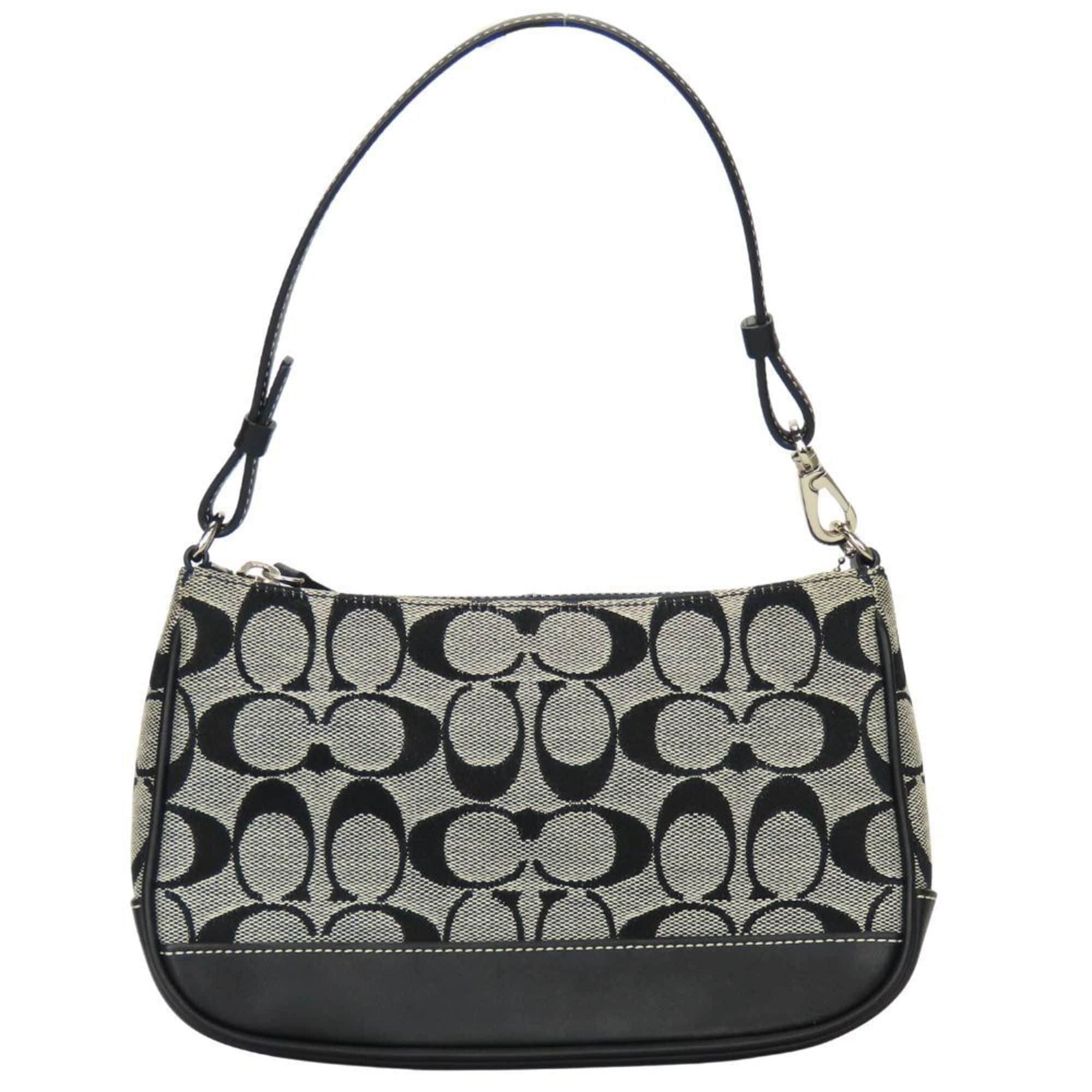 Coach Signature Line Canvas Leather Handbag Pouch (Pre-Owned) | Shop Simon