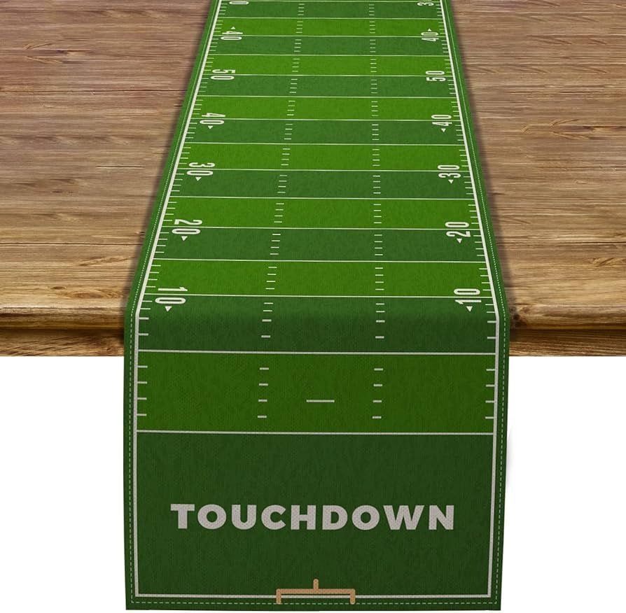 Linen American Football Table Runner Game Time Touchdown Table Decoration Dining Room Decor -13x7... | Amazon (US)