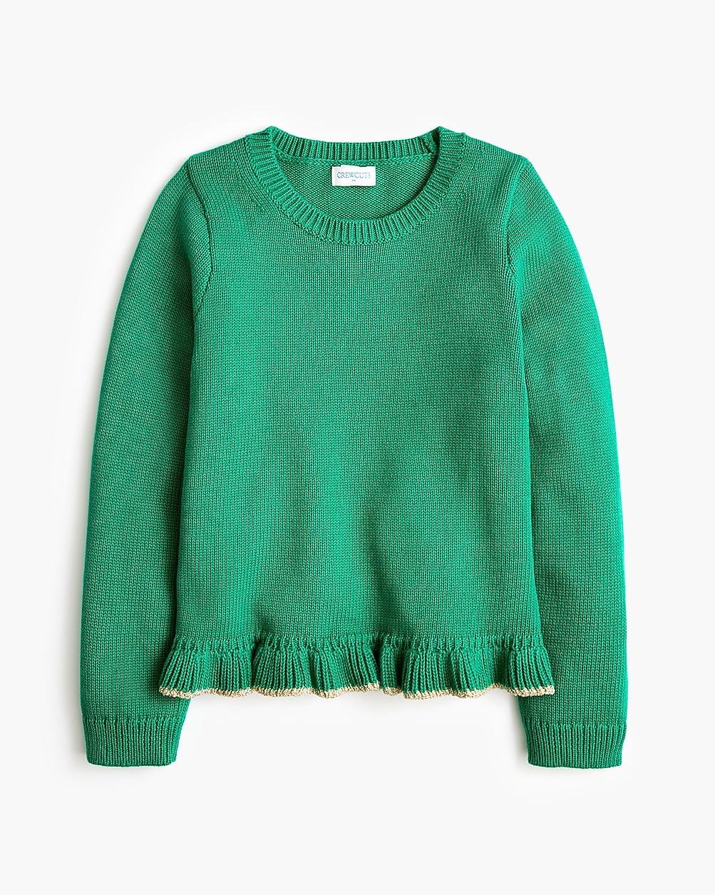 Girls' ruffle-hem sweater with metallic trim | J.Crew Factory