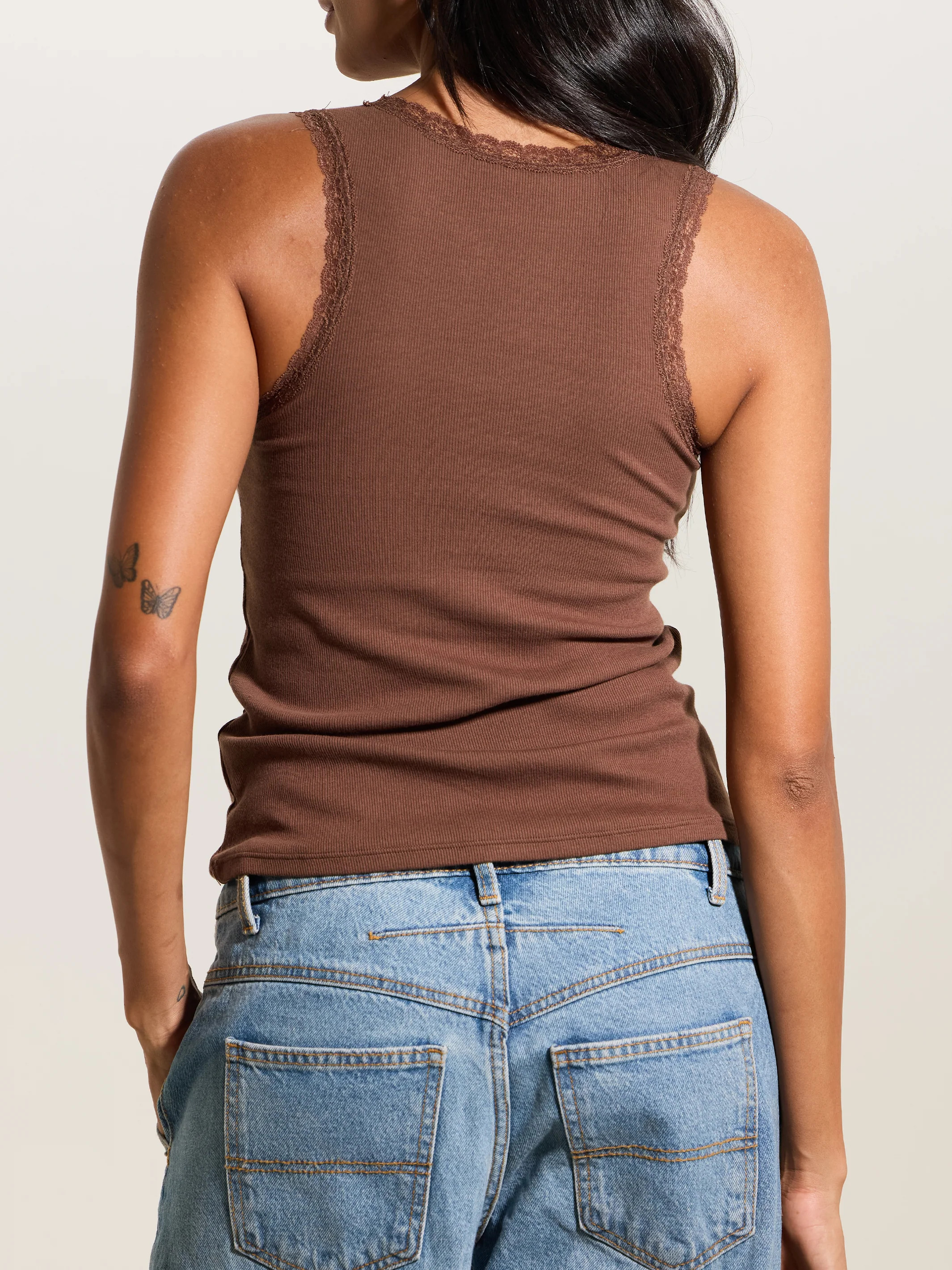 Lace Cotton V-Neck Full Length | Klassy