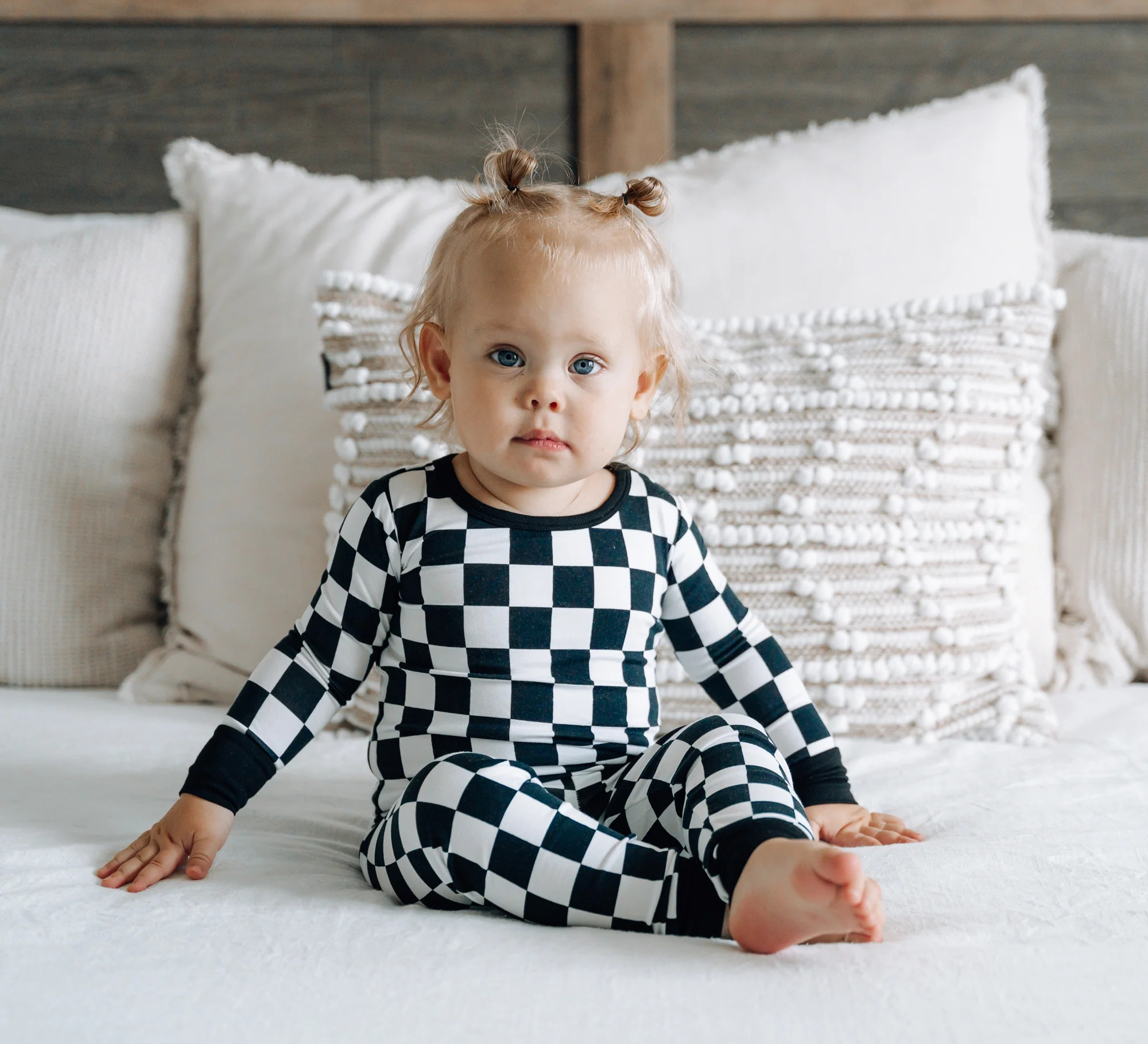 LONG SLEEVE 2 PIECE SETS- B+W Check | millie + roo