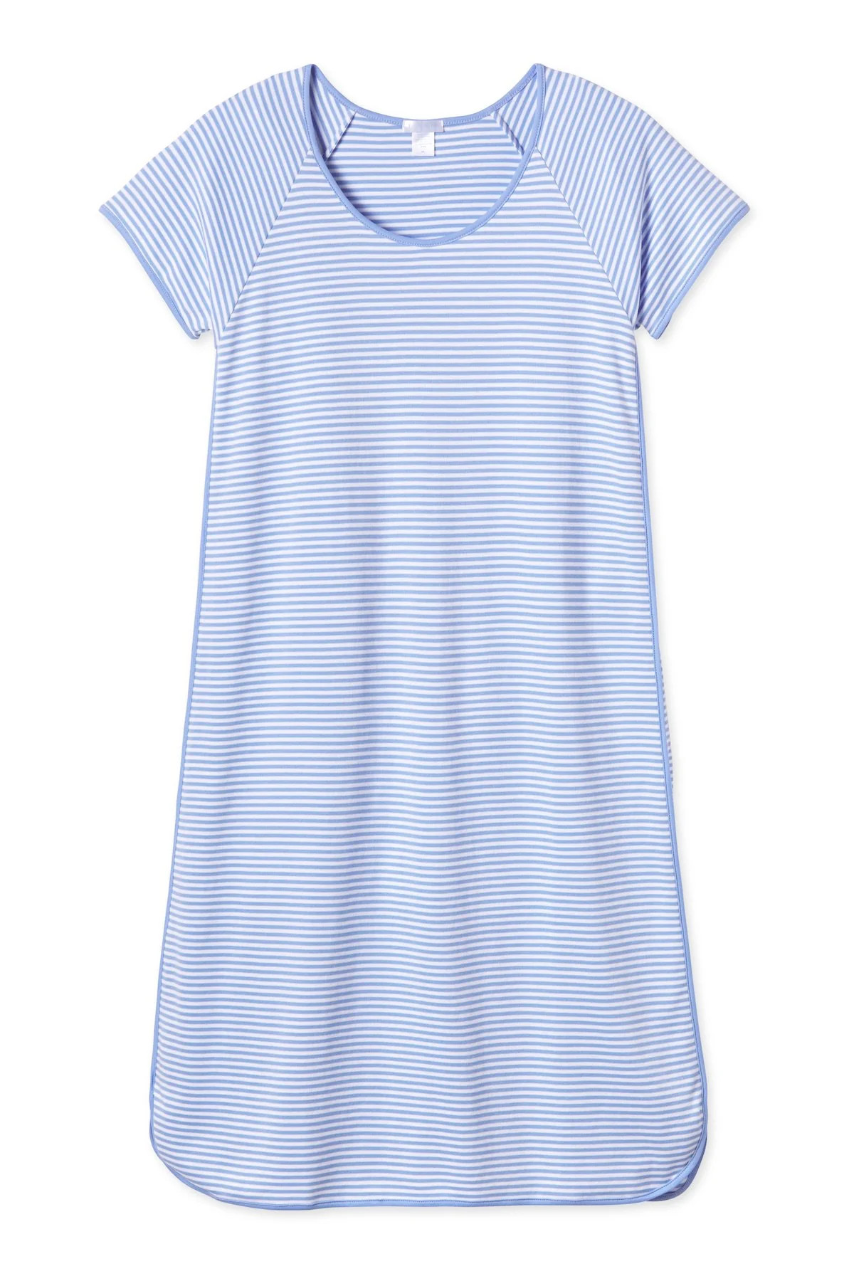 Pima Long Nightgown in Hydrangea | LAKE Pajamas