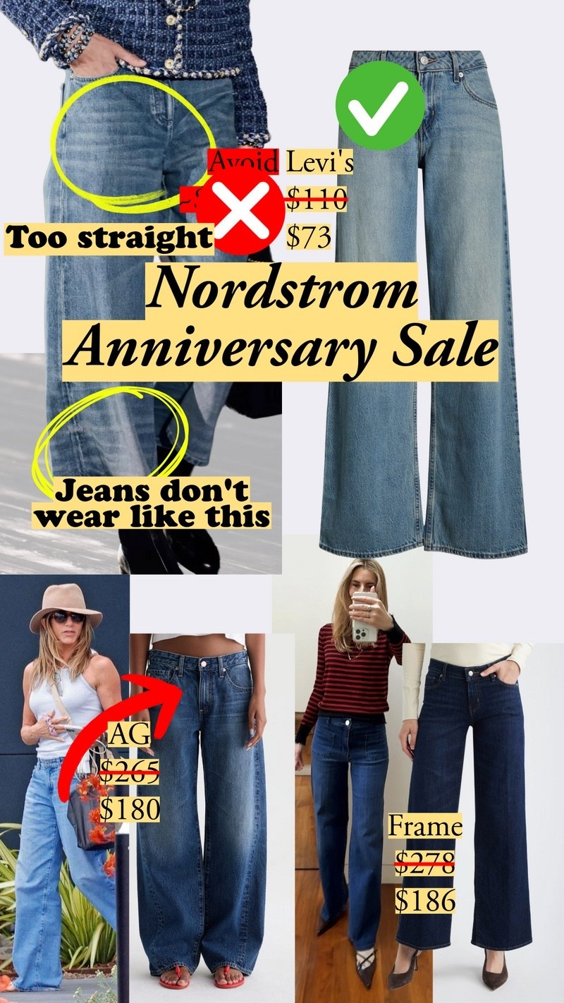 Go for Levi's and AG for a vintage finish that's far, far, far than most luxury jeans. The Frame Le Palazzo got an update, so they're my pick for office-ready low waisted jeans. I have the older version in 3 washes. My favorites are already selling out.

#LTKootd #LTKSaleAlert