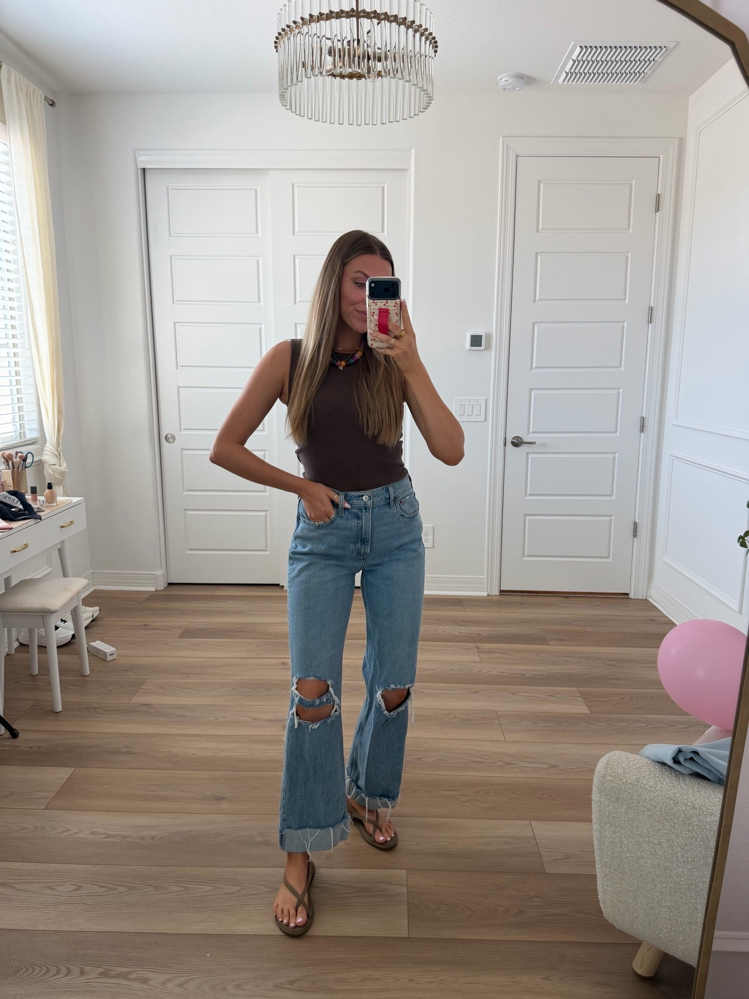 Casual outfit! Wearing small in tank and 27 in jeans

#LTKootd