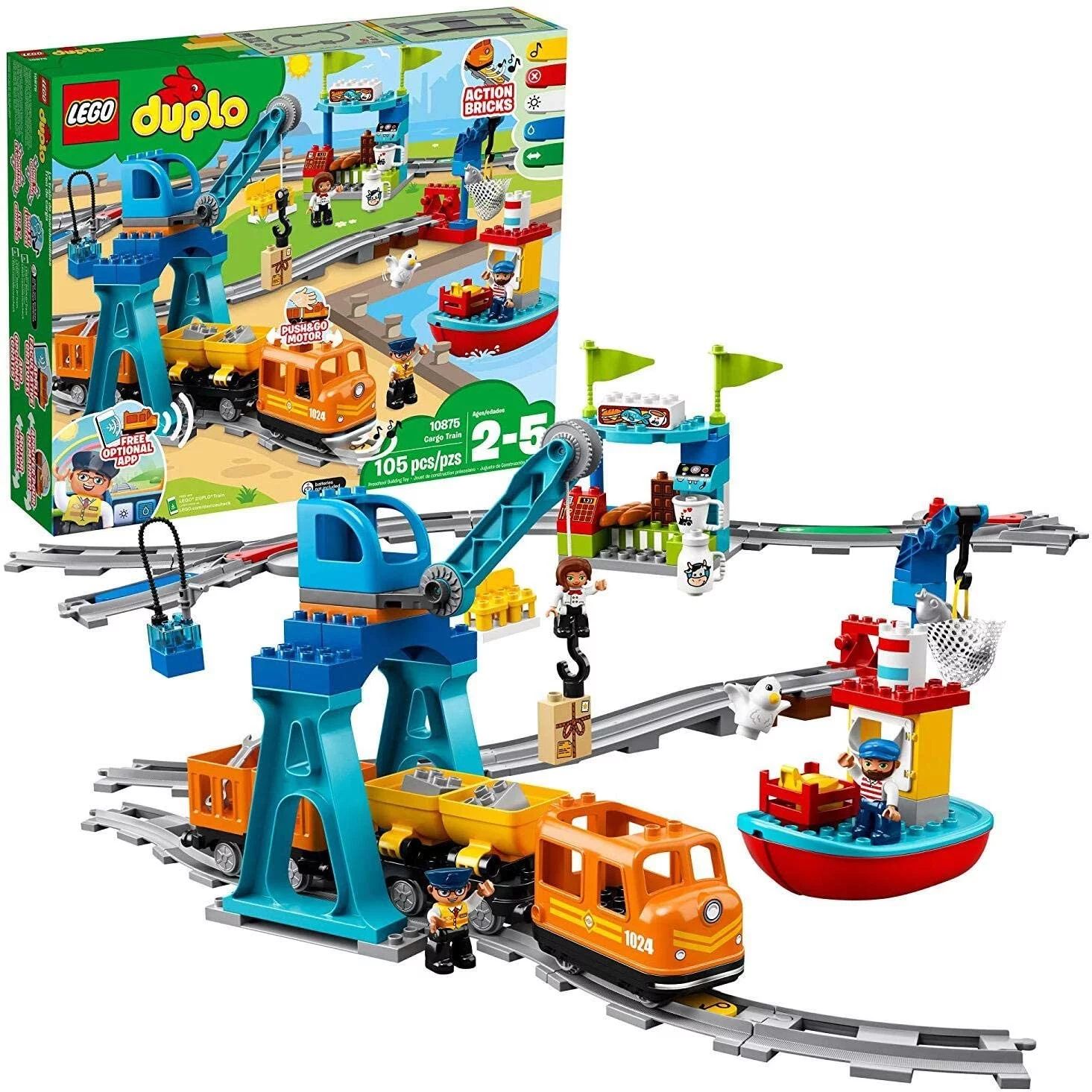 LEGO DUPLO Cargo Train 10875 Exclusive Battery-Operated Building Blocks Set, Best Engineering and... | Walmart (US)