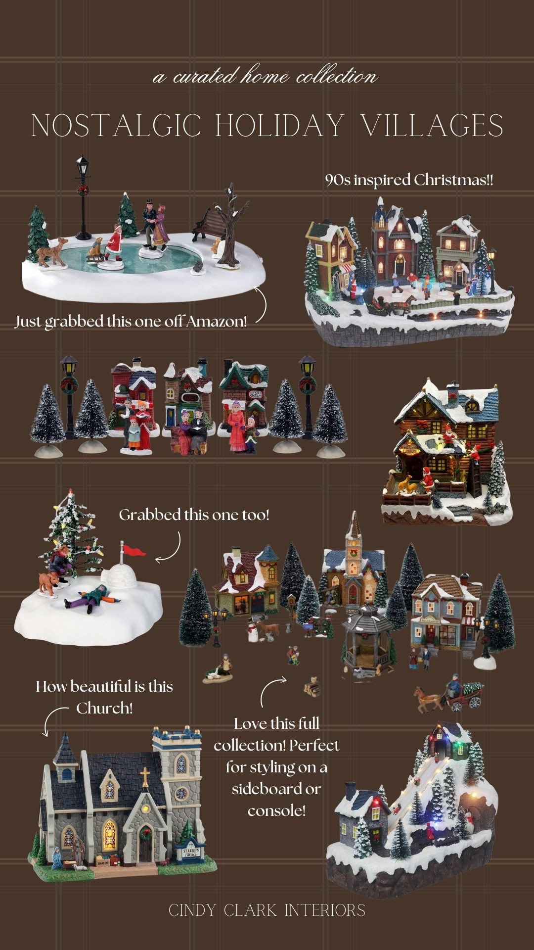 There’s something so nostalgic and charming about seeing a holiday village on display! I was lucky enough to have my mom’s collection passed down to me. It’s such a beautiful tradition that I love displaying each year, and I can’t help but add a few favorites each year, too! 

#LTKHoliday #LTKHome