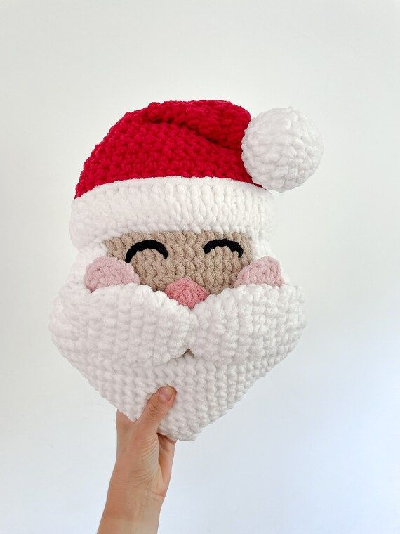 Custom Santa pillow snuggles, crochet pillow, Santa pillow | Etsy (US)