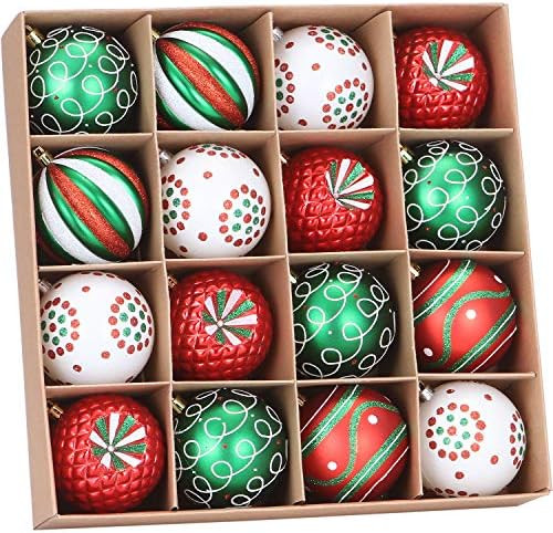 Sea Team 60mm/2.36" Delicate Black & White Theme Glittering Christmas Ball Ornaments Set Decorative  | Amazon (US)