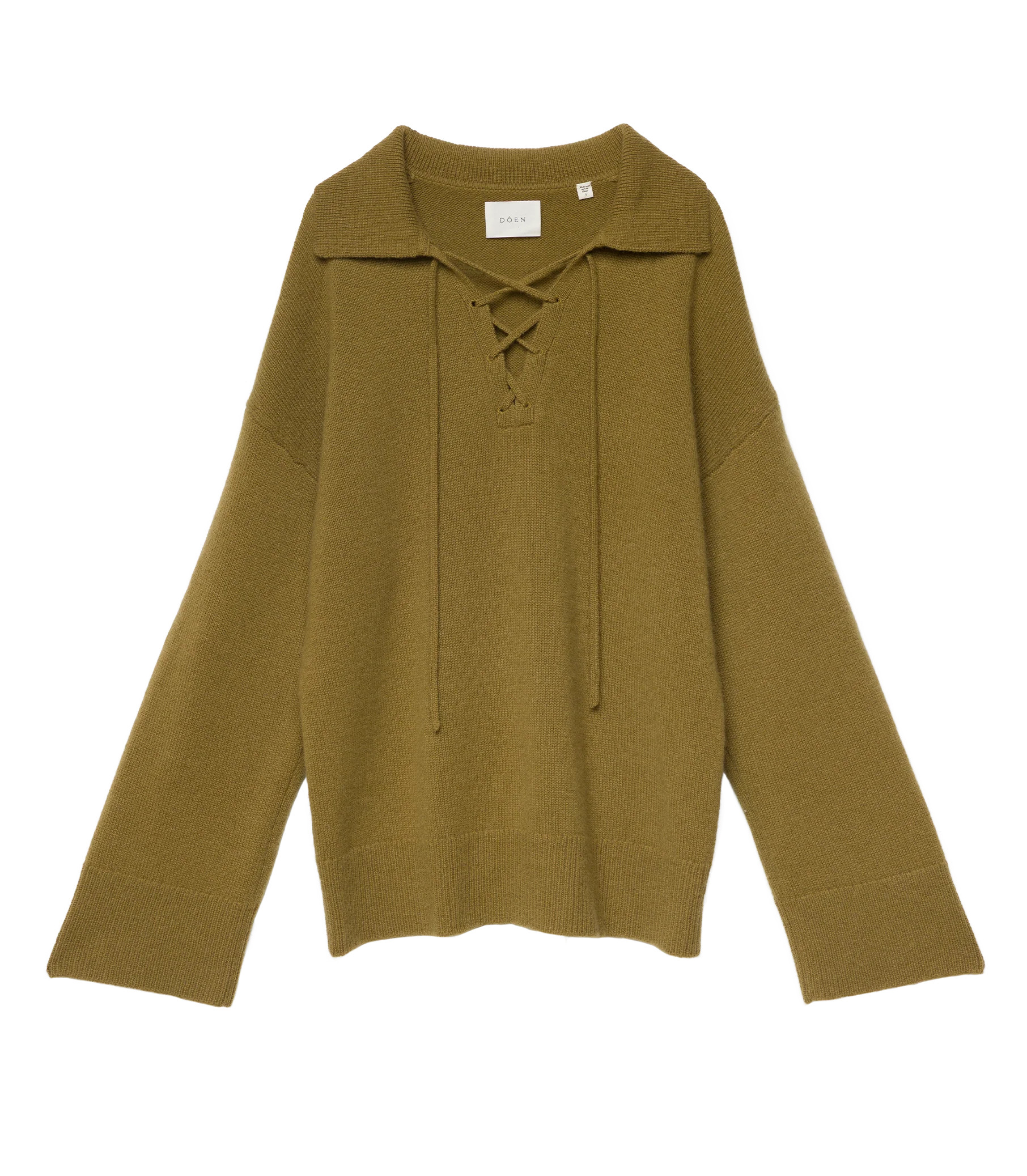 Burke Cashmere Sweater - Mossy Olive Brown | D\u00d4EN | DOEN