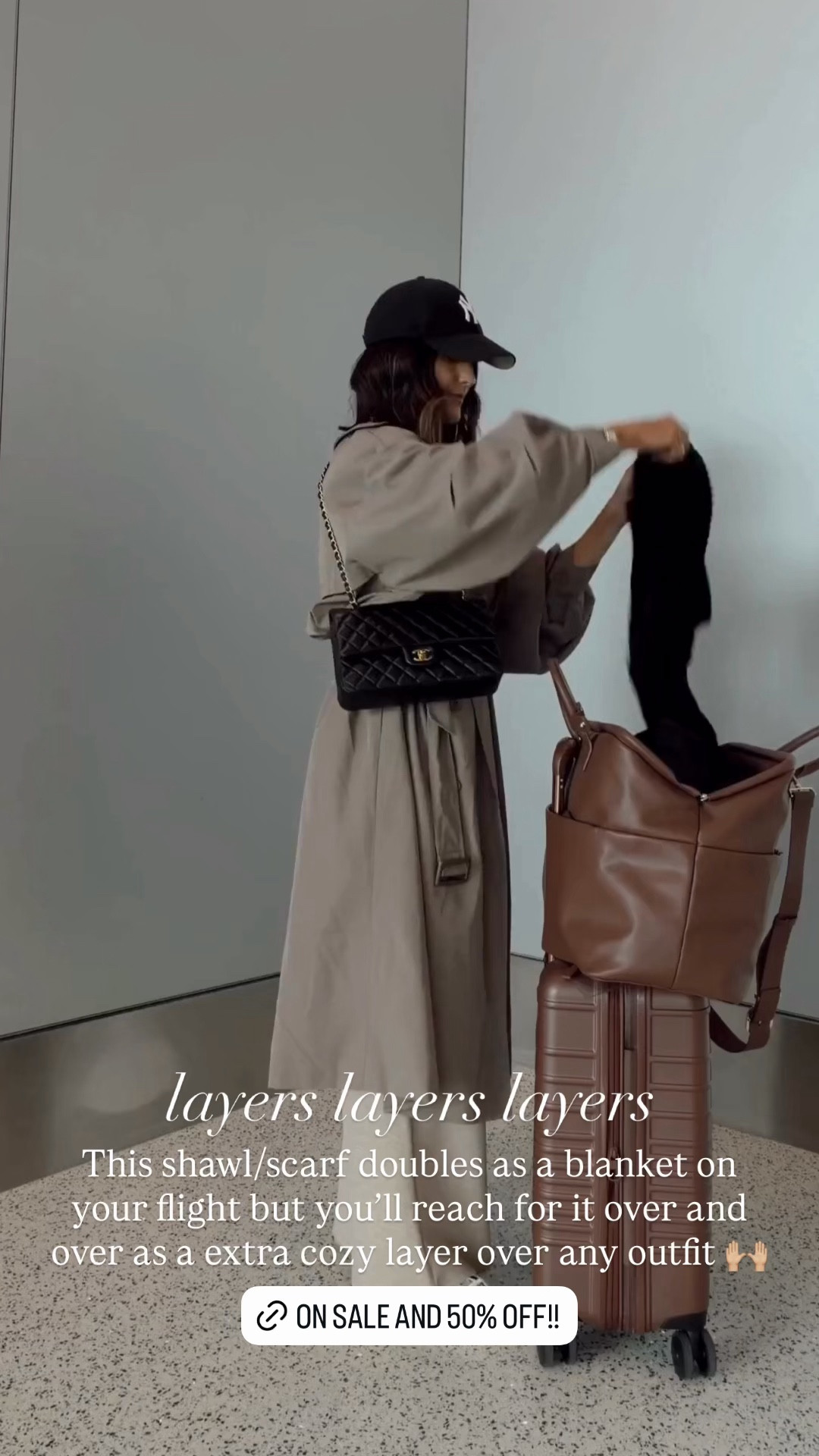 This shawl/scarf doubles as a blanket on your flight but you'll reach for it over and over as a extra cozy layer over any outfit

#LTKTravel #LTKgrwm #LTKootd