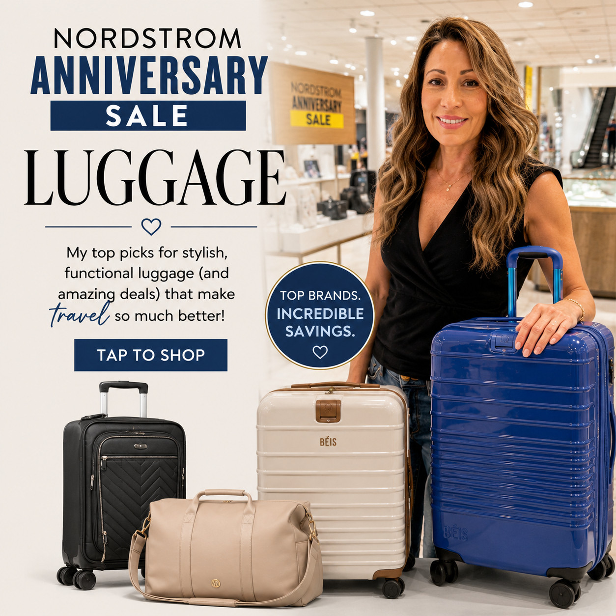 ✈️ If you're traveling this year, don't skip the luggage section of the Nordstrom Anniversary Sale.

I found some of my favorite travel pieces that looks polished and is durable and pretty too!

These are the styles I'd personally buy because they're lightweight, functional, and classic enough to use for years. Plus, many of the best brands are rarely discounted like this.

Whether you're planning a weekend getaway or your next big vacation, this is one category worth checking out before prices go back up.

Which color would you choose? 💙🧳

#NordstromAnniversarySale #TravelStyle #CarryOn #Luggage #StylishAndGrateful 

 #LTKSaleAlert #LTKTravel #LTKWedding