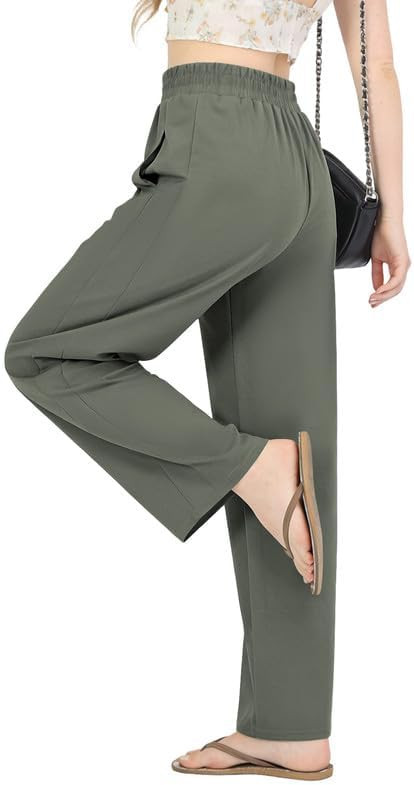 JEKAOYI Womens Casual Pants Pull On High Elastic Waist Stretchy Trousers | Comfy for Spring Summe... | Amazon (US)