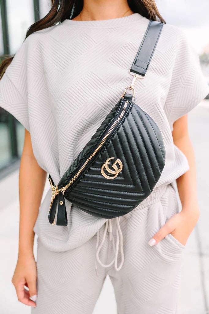 Talk About It Black Quilted Belt Bag | The Mint Julep Boutique