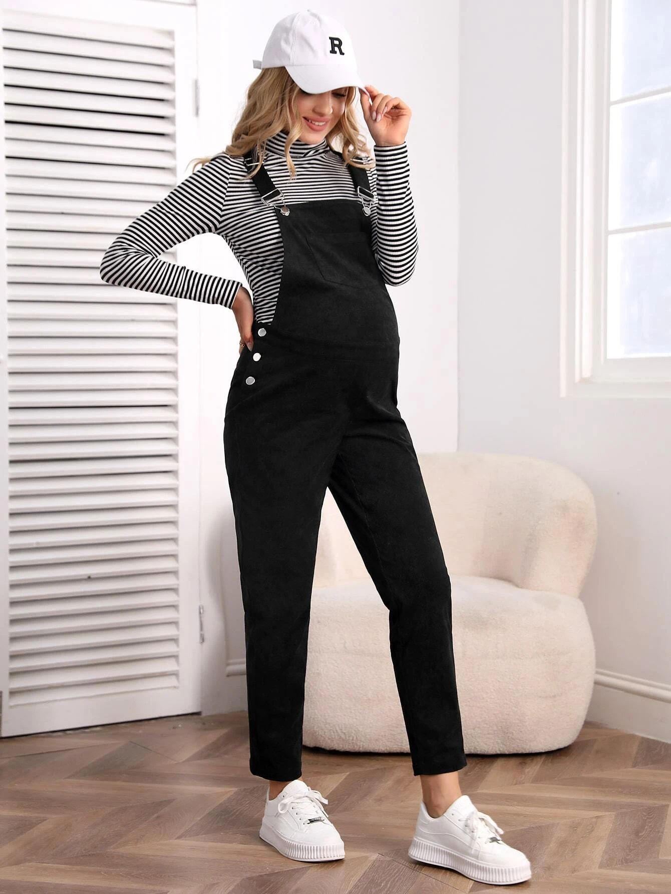 SHEIN Maternity Patched Pocket Overall Jumpsuit Without Tee | SHEIN