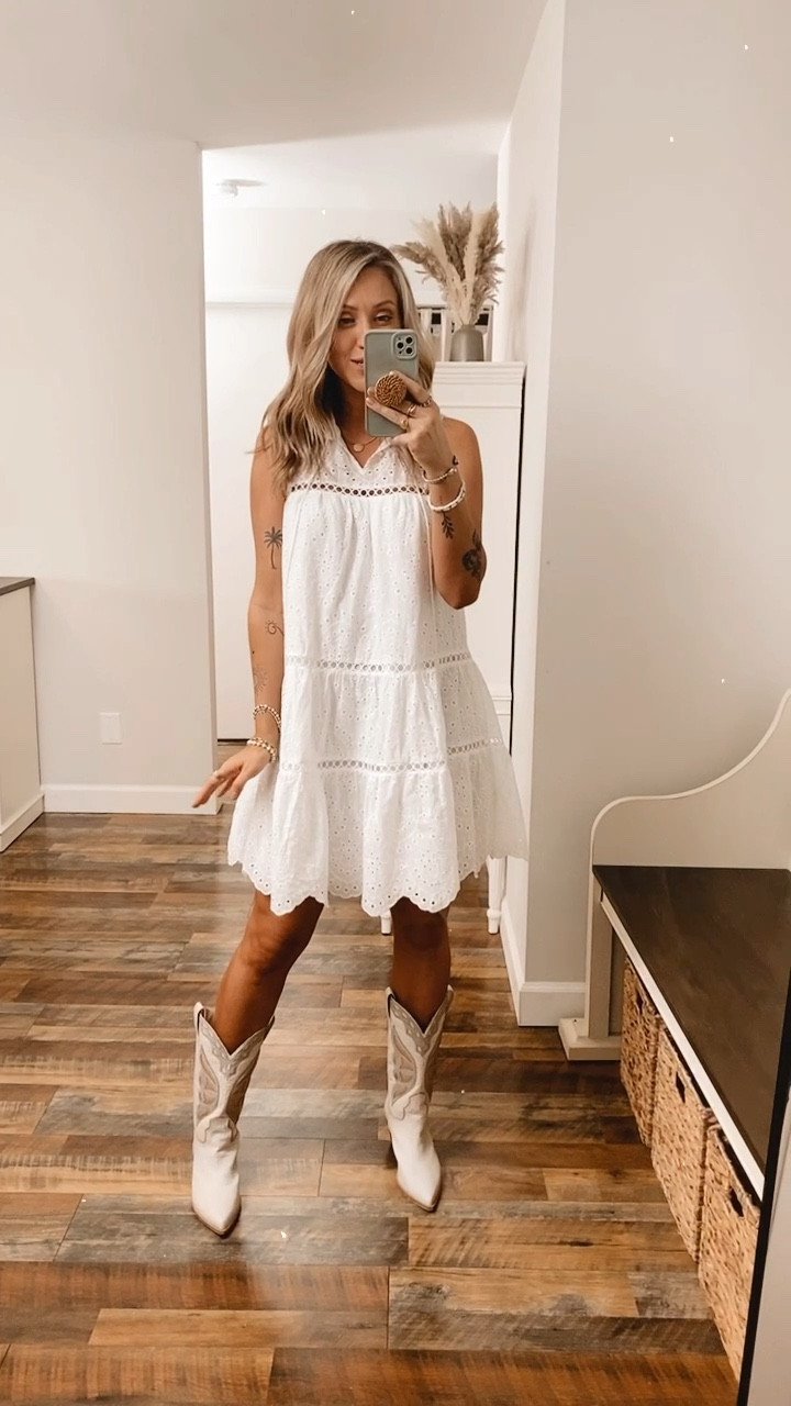 Love this one!! Perfect white dress for spring and summer 🫶🏼 code: emmer15 to save 15% on orders or $65+ 

#LTKFestival #LTKFind #LTKunder50