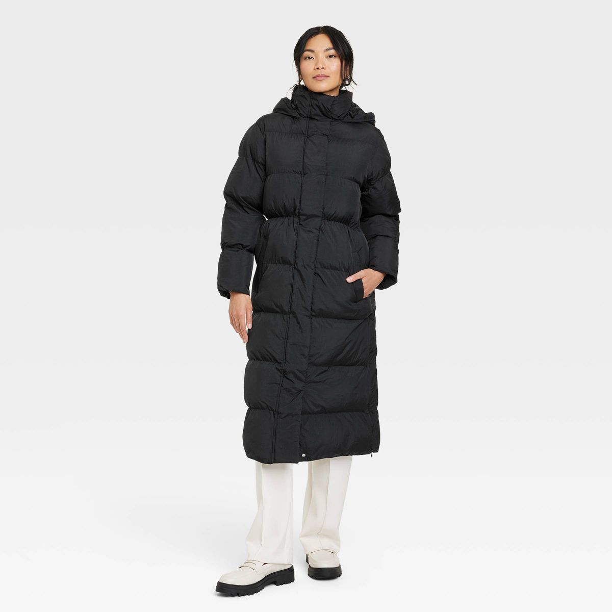 Women's Relaxed Duvet Puffer Jacket - A New Day™ Black XS | Target